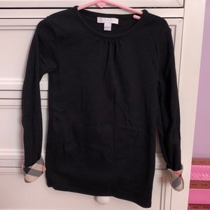 Girls Burberry cotton top with Burberry cuff 8y